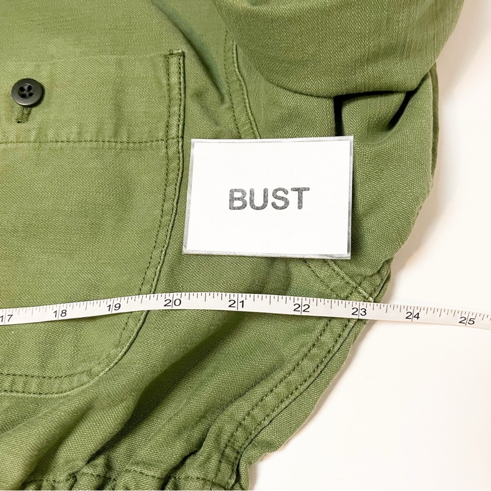 Madewell Claremont‎ Drawstring Jacket Medium green utility button lightweight - Picture 11 of 13